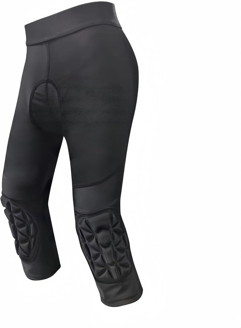 Topeter Youth 3D Padded Bike Pants, Cycling Capri Leggings with Knee Pads, Compression Bicycle Short Tights - Image 1